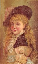  H4706  VICTORIAN CARD,  PRETTY YOUNG WOMAN