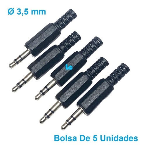 Conector Jack Macho Estereo De 3,5 mm - 3 Pines - Bolsa De 5 Unidades - Imagen 2 de 4