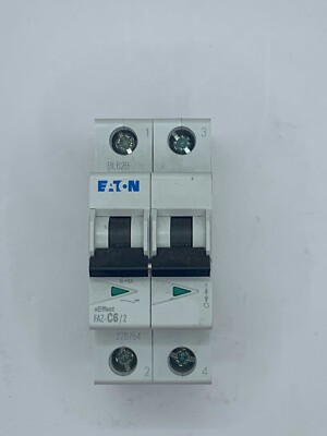 EATON FAZ-C6-2 miniature supplementary protector, 6A, 2-pole, C curve