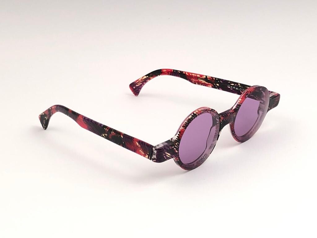 NEW VINTAGE ALAIN MIKLI 0150 ROUND PINK TONES LENSES HANDMADE