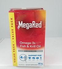 MegaRed Advanced 4in1 500mg Omega-3 Fish Krill Oil Supplements, Heart Brain Eyes