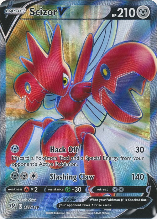 Scizor V Full Art 183/189 Ultra Rare Darkness Ablaze Pokemon TCG
