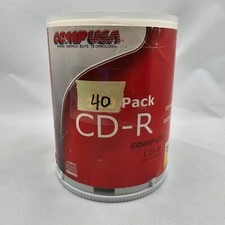 COMP USA 40-Pack Blank CD-R Recordable Compact Discs, 700MB, 80MIN, 48X, Taiwan