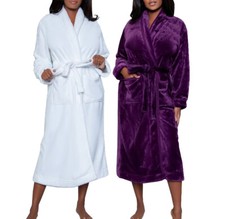 Women's Cozy Soft Leisure Comfortable Relaxing Warm Belted Plush Robe