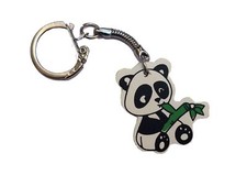 Panda Bear Keychain Miniblings Keyring Charm Teddy Wood Panda B