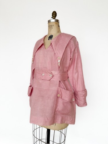 Incredible 1910s Antique Work Smock Tunic Top Unifor - Picture 14 of 16