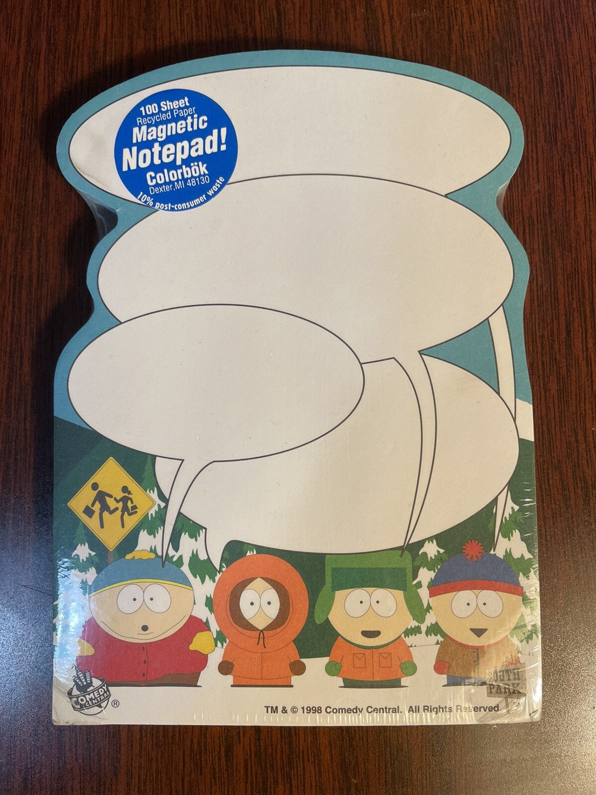 1998 South Park Talk Balloon Magnetic Notepad Cartoon Comedy Central Sealed