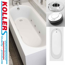 Single Ended Straight Modern Bath Drilled Tap Holes Whirlpool Sytem 6 8 11 JET