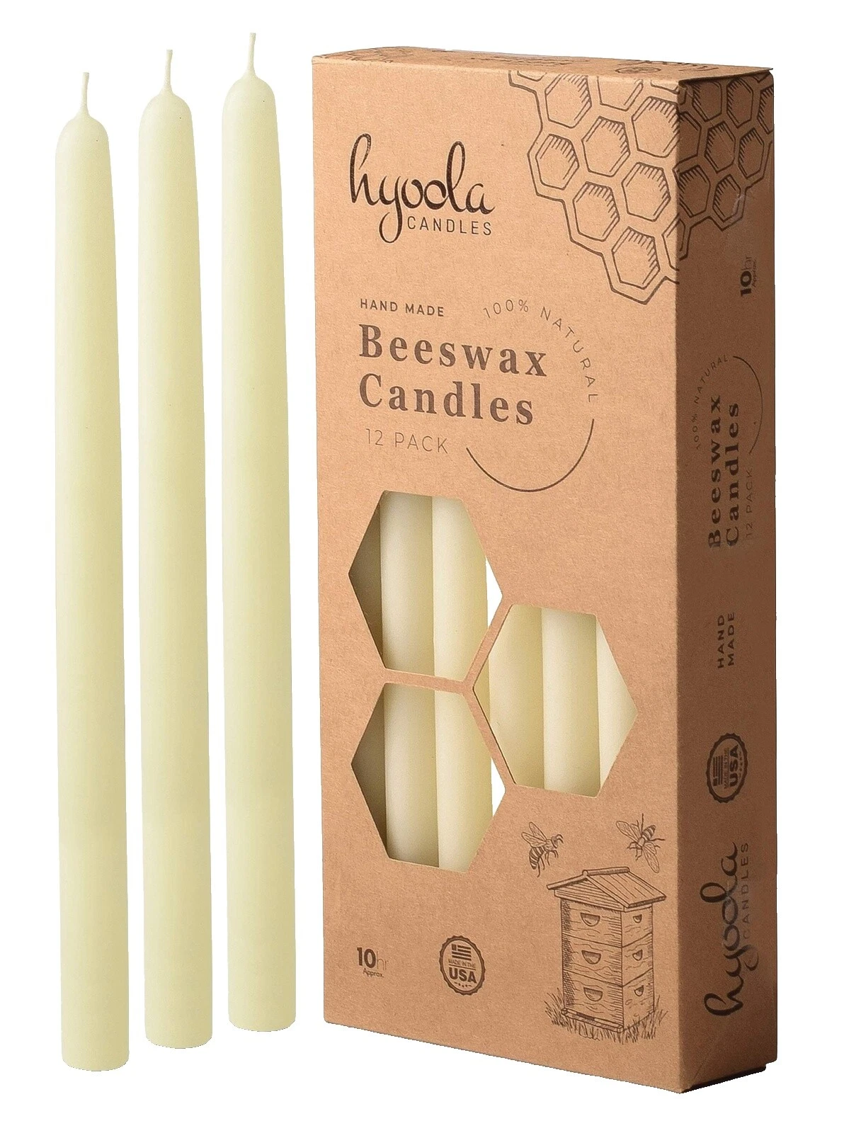 Cera de abejas Velas Blancas Decoración Sin perfume