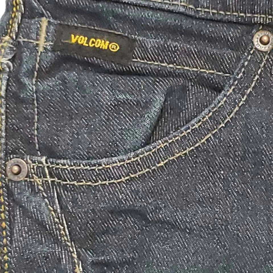 Volcom Girls Enowen Straight Leg Jeans Blue Dark Wash Pockets Denim 27 / 14 — 第 2/4 张图片