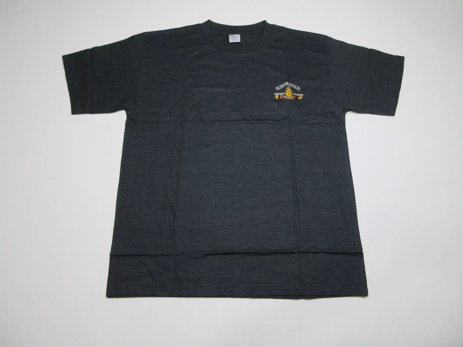 T shirt homme Supreme rayé coupe régulière col rond manches courtes taille XL noir