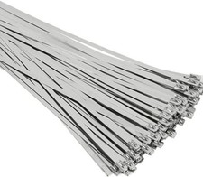 1000pc 304 Stainless Steel Exhaust Wrap 18 Self-locking Cable Metal Zip Ties