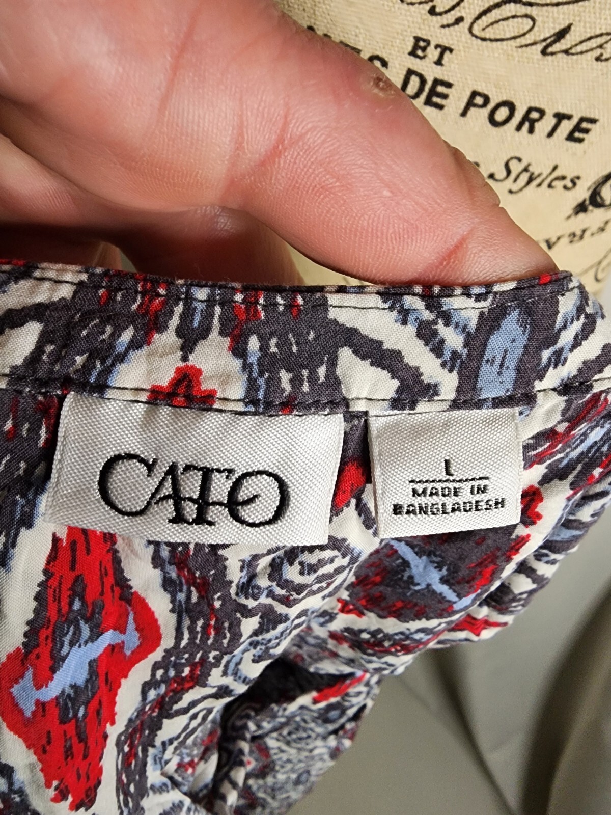 Cato Multi-Colored Geometric Print Button-Down Bl… - image 5