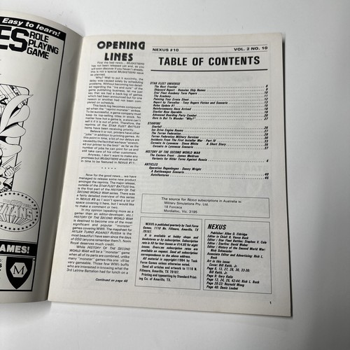 Task Force Games Nexus #10 Magazine The Gaming Connection Vintage Free Shipping - Imagen 2 de 6
