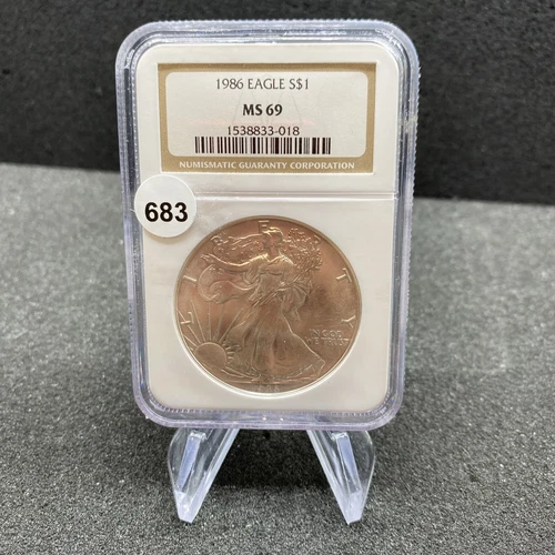 1986 American Eagle Silver Dollar $1 NGC MS69