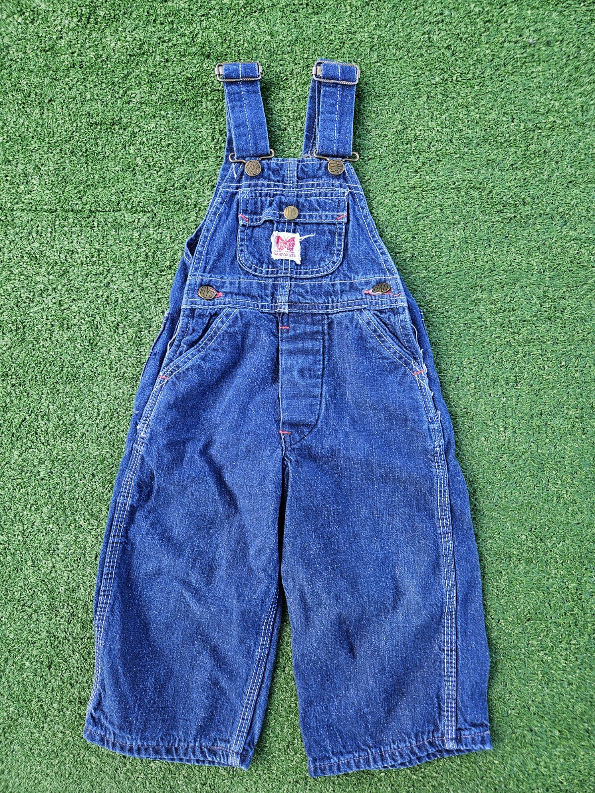 Vintage 1950s Fly's Sanforized Denim Overalls Kids Youth Denim Button Fly Rare