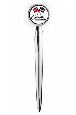 Retro Chevy Corvette Stingray Letter Opener Metal Silver Tone Executive + case