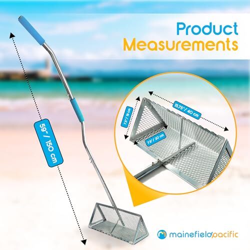 Sand Flea Rake - Commercial Grade Beach Rake for Sand Shark Teeth ...