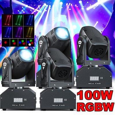4pcs Mini Beam Moving Head LED RGBW DMX DJ Spot Bühnenlicht Bar Party Discolicht