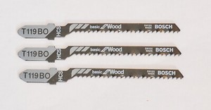 NEW BOSCH T119BO HCS THIN KERF CONTOURINGT-SHANK JIGSAW BLADES 12 TPI SWISS MADE