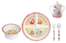 BABY CIE Divided Melamine Baby Feeding 5 pce set, Celebrate Your Day