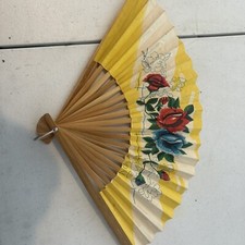 Oriental Tradition Hand Folding Wood Paper Carved Fan Asian