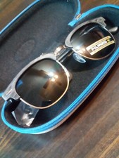 Vintage Unisex Sunglasses Brushed Steel Frames Polarized Summer W/Case F8