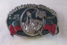 National Guard Enamel Belt Buckle 1982 Bergamont Brass Works .