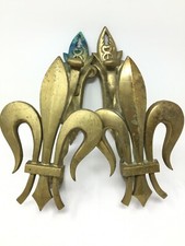 Importante Paire de Patères XIX  Bronze Fleurs De Lys Antique Coat Hook 19 th 