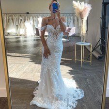 Elegant Mermaid Wedding Dresses Sweetheart Lace Appliques Backless Bridal Gowns