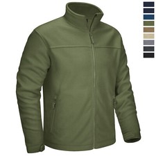 Men's Fleece Jackets Outdoor Hiking Zipper Pockets Winter Warm Lined Work Jacket