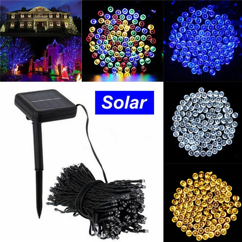 Solar Fairy String Lights 100/200/500 LED Outdoor Garden Christmas Holiday Decor - Image 3 of 4