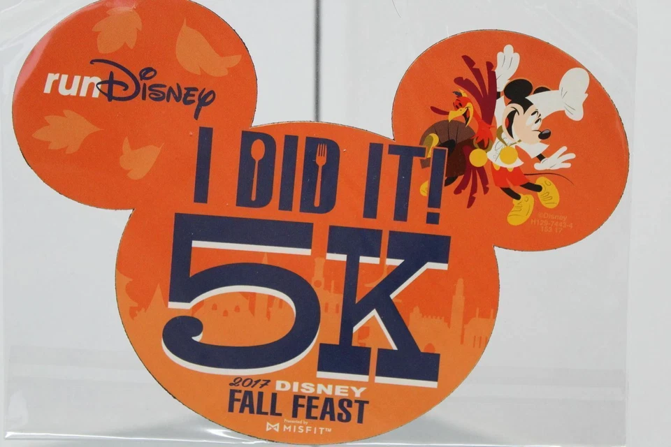 NEW Lg Run Disney 2017 WDW Fall Feast 5k Mouse Ear Car Magnet FREE SHIPPING - Image 2 of 2