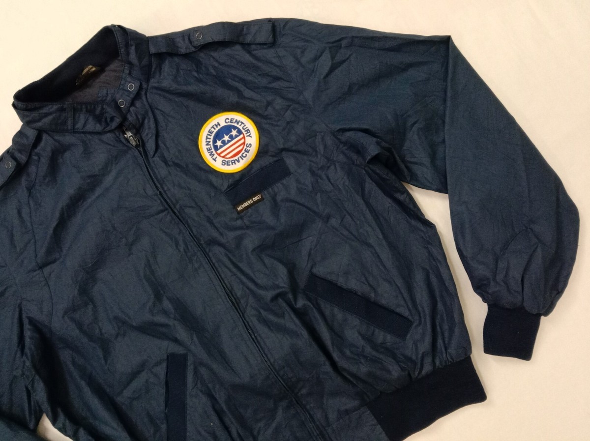 Members Only Mens Zipper Jacket Navy Blue 15/16 Made In Hong Kong