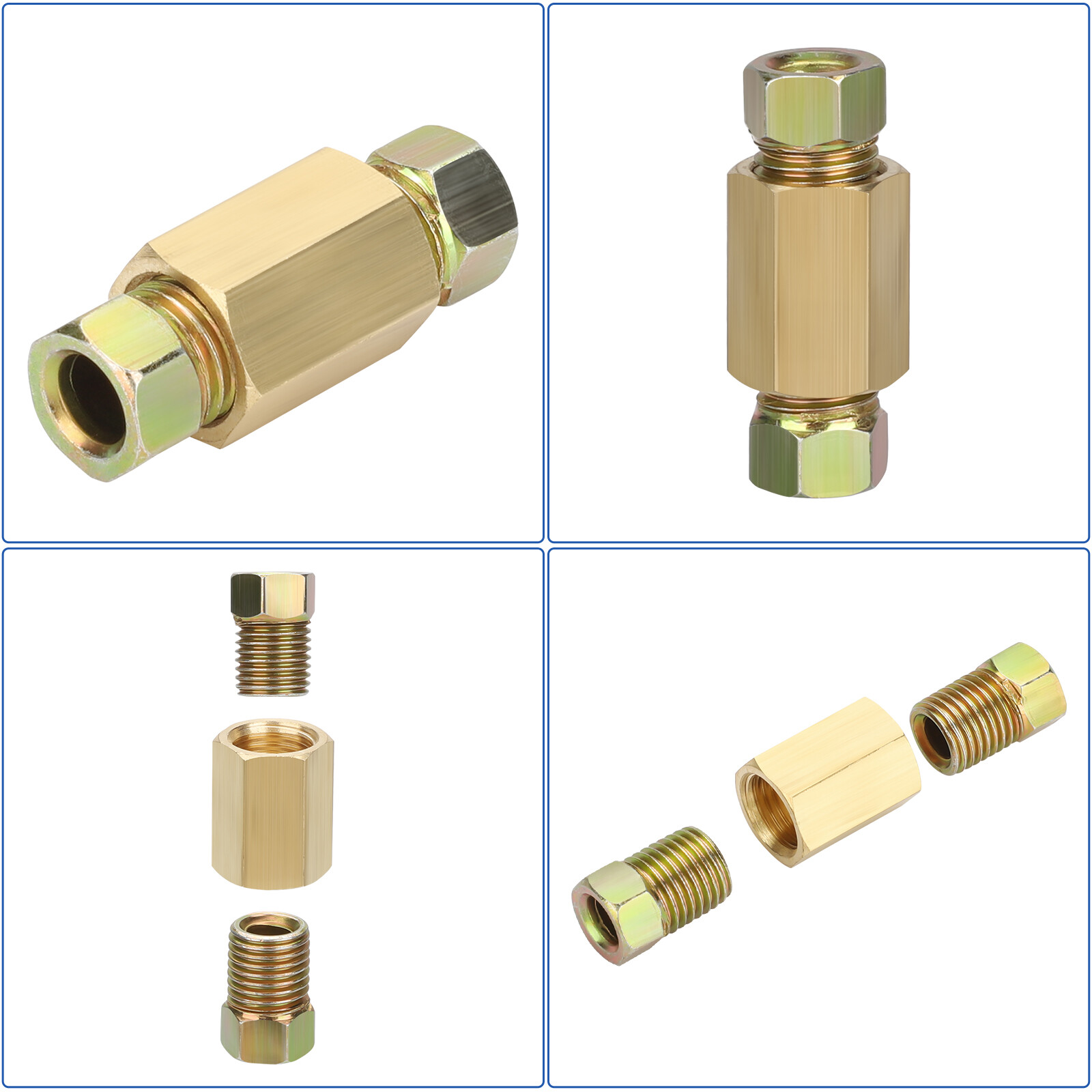 12 Piece 3/16" brake line (3/824 Inverted) Brake Line Fittings & Brass