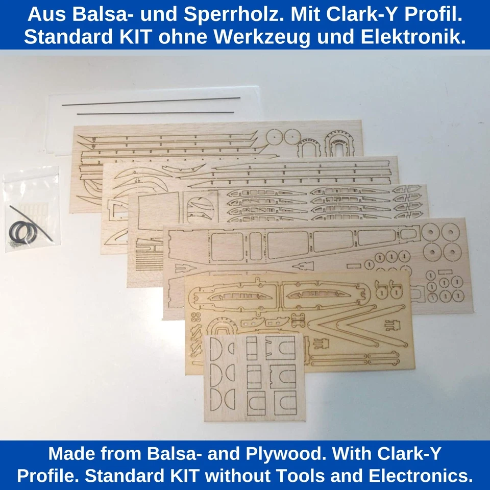 Humming Bird Slow Flyer KIT Flugzeugmodell Baukasten Micro Modellflugzeug Modell - Bild 3 von 4