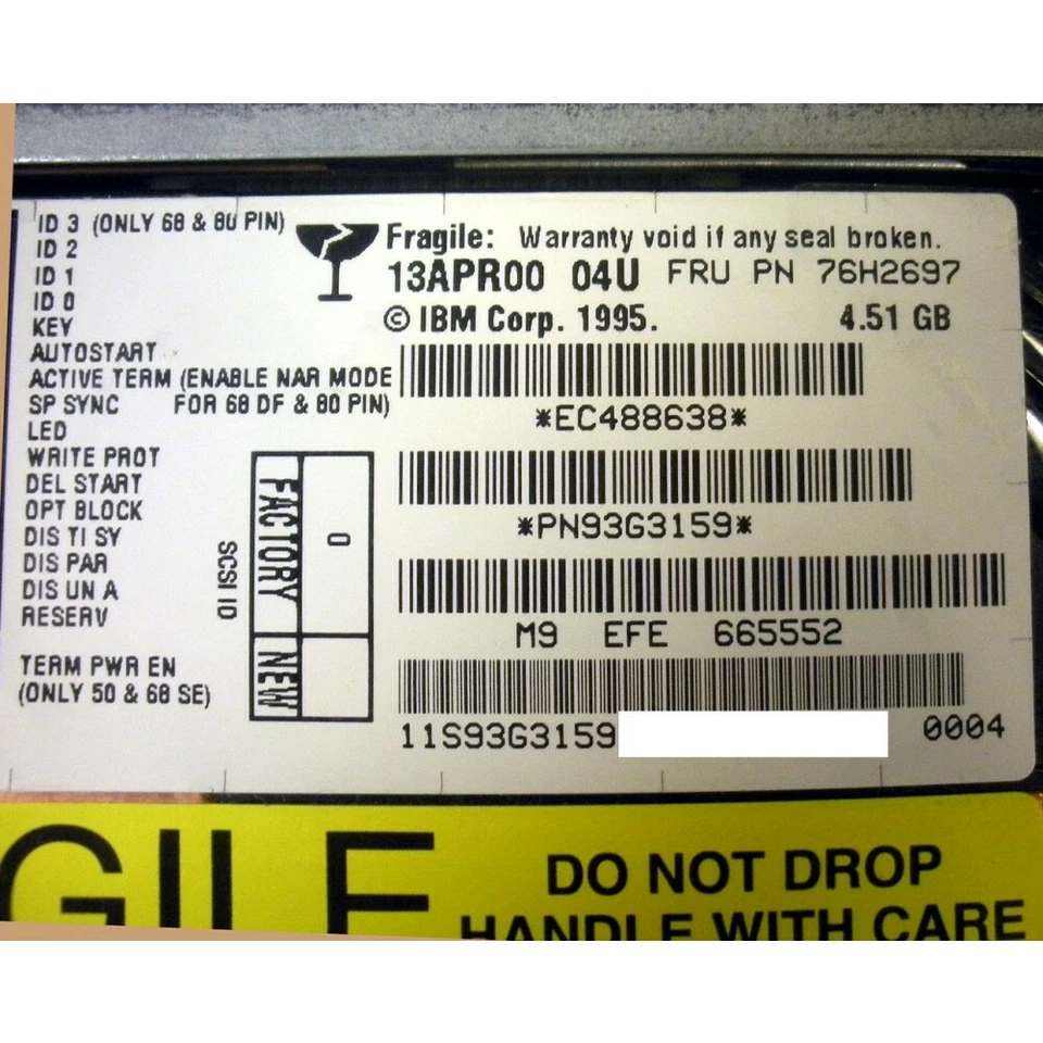 IBM 93G3159 Hard Drive 4.5GB 7.2K SCSI 3.5in - Image 3 of 3