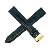 Raymond Weil 18mm Black Genuine Leather Watch Band Gold Buckle L