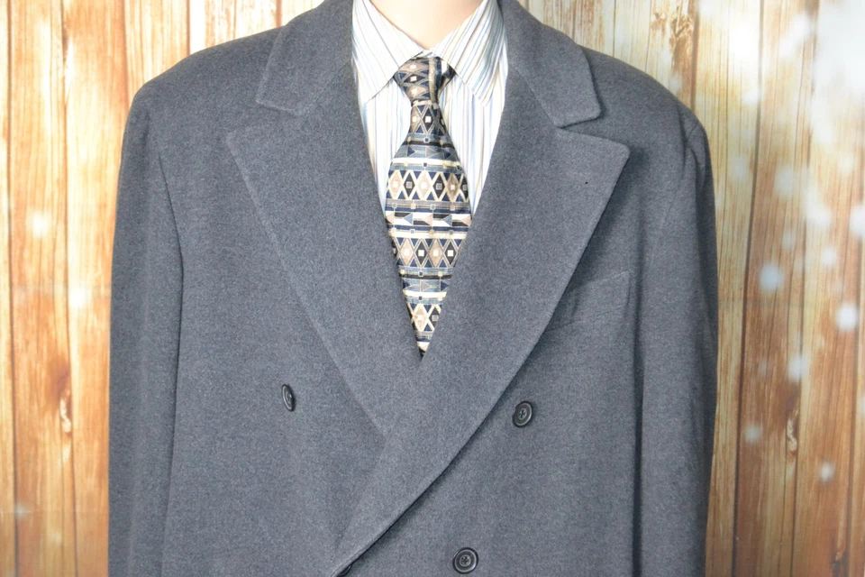 Abrigo Cantarelli Hombre Gris Mezcla Lana Doble Pecho Talla 52R Foto 3 de 4