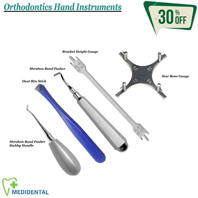 Dental KFO Bandandrücker Mershon Elevators Bite Stick Measuring Gauge Kit von 5