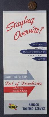 1962-63 Sunoco Oil Gas service station Hotel Campgrounds Parks Brochure SCARCE -