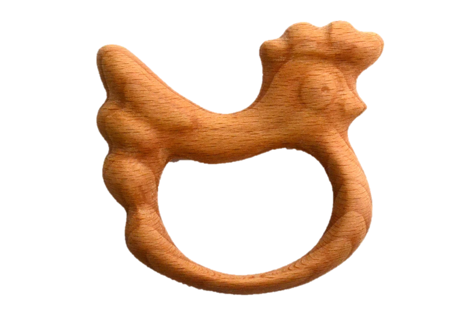Organic Wooden Rattle-Teether Hen