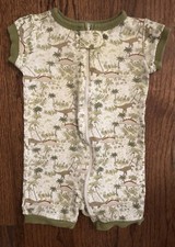 Gymboree Boys One Piece Shorty Pajamas Gymmies Dinosaurs Cotton PJs Sz 3-6m