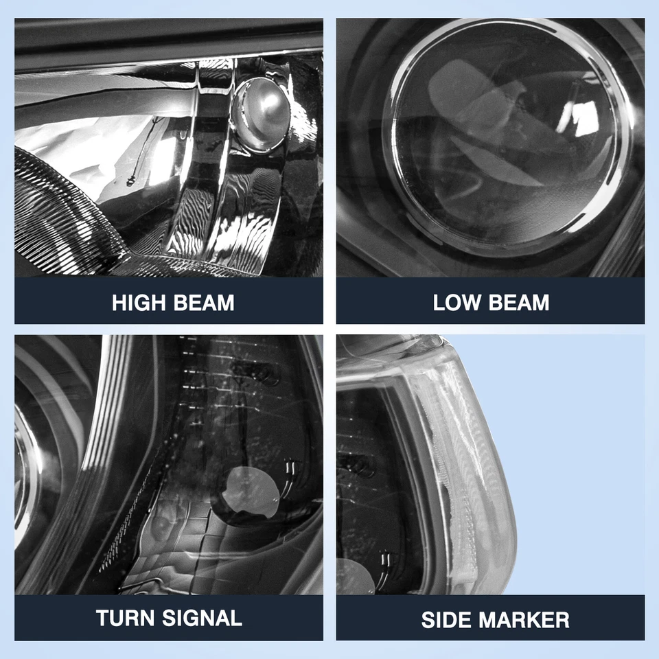 Para Toyota 4Runner 2014-2020 4 puertas Negro Transparente Faros Lámpara Conjunto Izquierdo+Derecho Foto 3 de 4