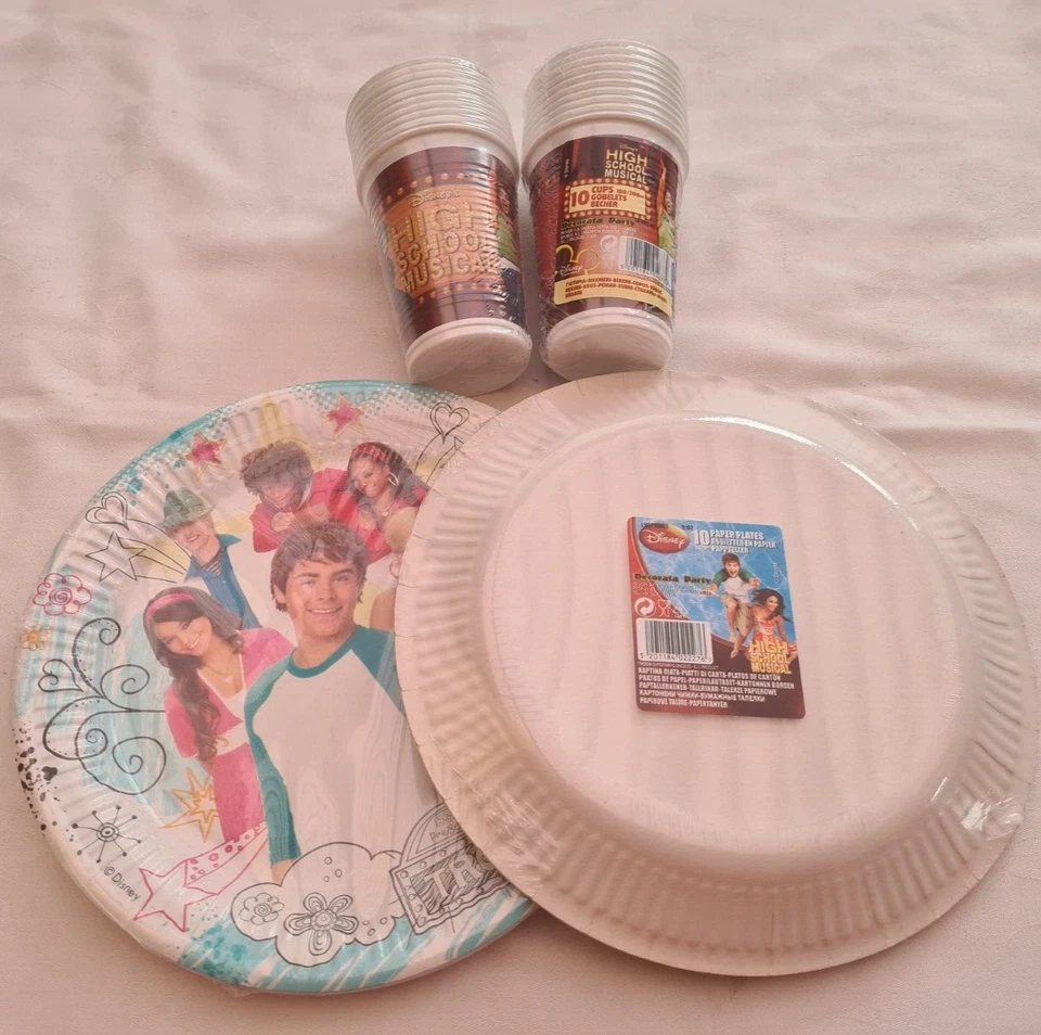 Platos y tazas de papel x 2 paquetes de cada fiesta de cumpleaños musical de secundaria 4763 Foto 4 de 4
