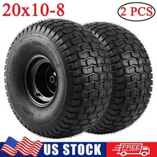 2 Pack 20x10-8 Lawn Mower Tires And Rims 4 Ply 20x10x8 Garden Tractor Turf Tires