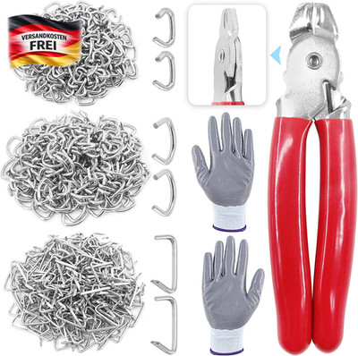 Hog Ring Zange mit 360 Schweinringen Set für Möbel Polsterarbeiten Fencing