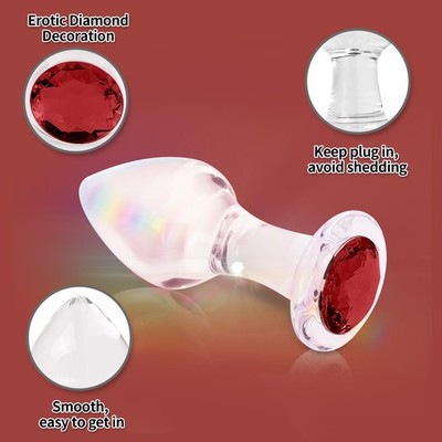 Crystal Glass Anal Plug with Luxury Jewelry Butt Plug Fetish Anus  Stimulation