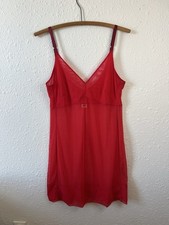Malia Mills Red Mesh Slip Dress Babydoll Lingerie Made in USA Size M