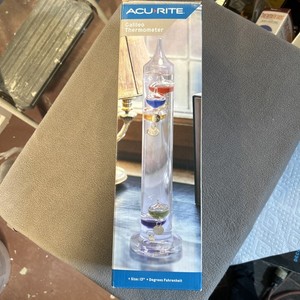 Acu-Rite 13” Glass Galileo Thermometer Fahrenheit & Celsius - Home/ Office Decor